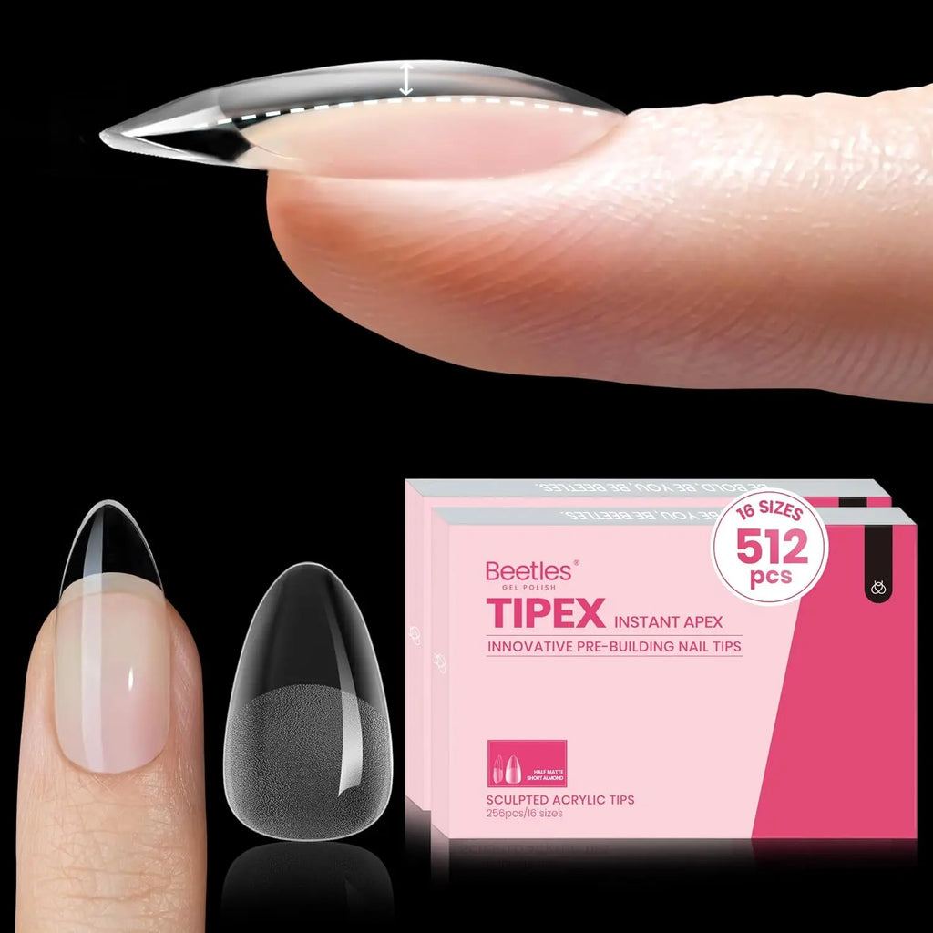 Beetles Tipex Instant Apex Nail Tips | Thick Nail Tips for Flat Nails
