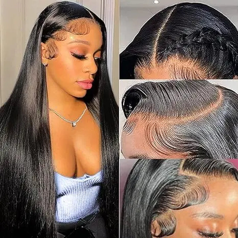 13x6 HD Lace Front Human Hair Wig | Natural Black Pre-Plucked Wig