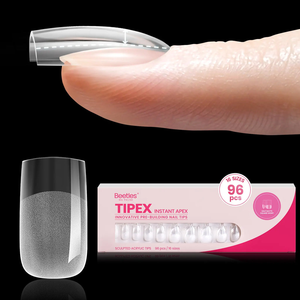 Beetles Tipex Instant Apex Nail Tips | Thick Nail Tips for Flat Nails