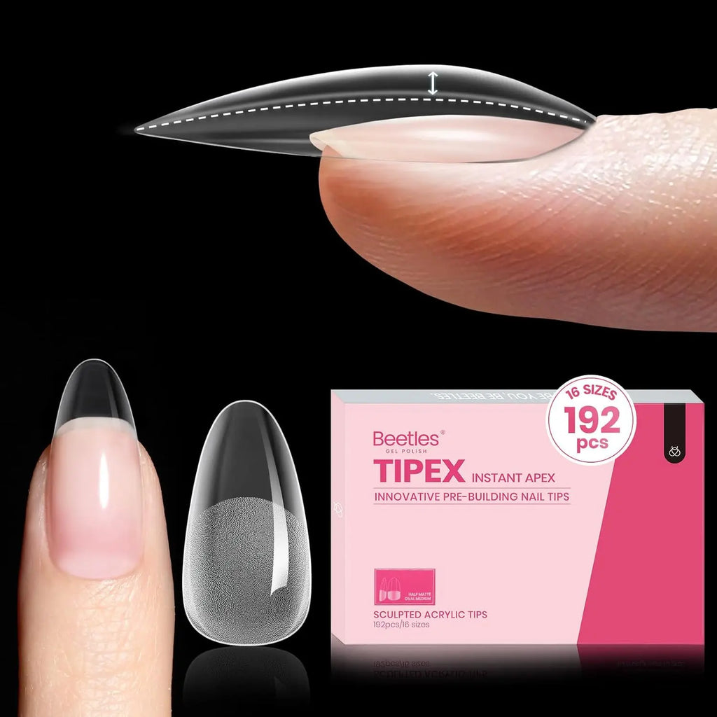 Beetles Tipex Instant Apex Nail Tips | Thick Nail Tips for Flat Nails
