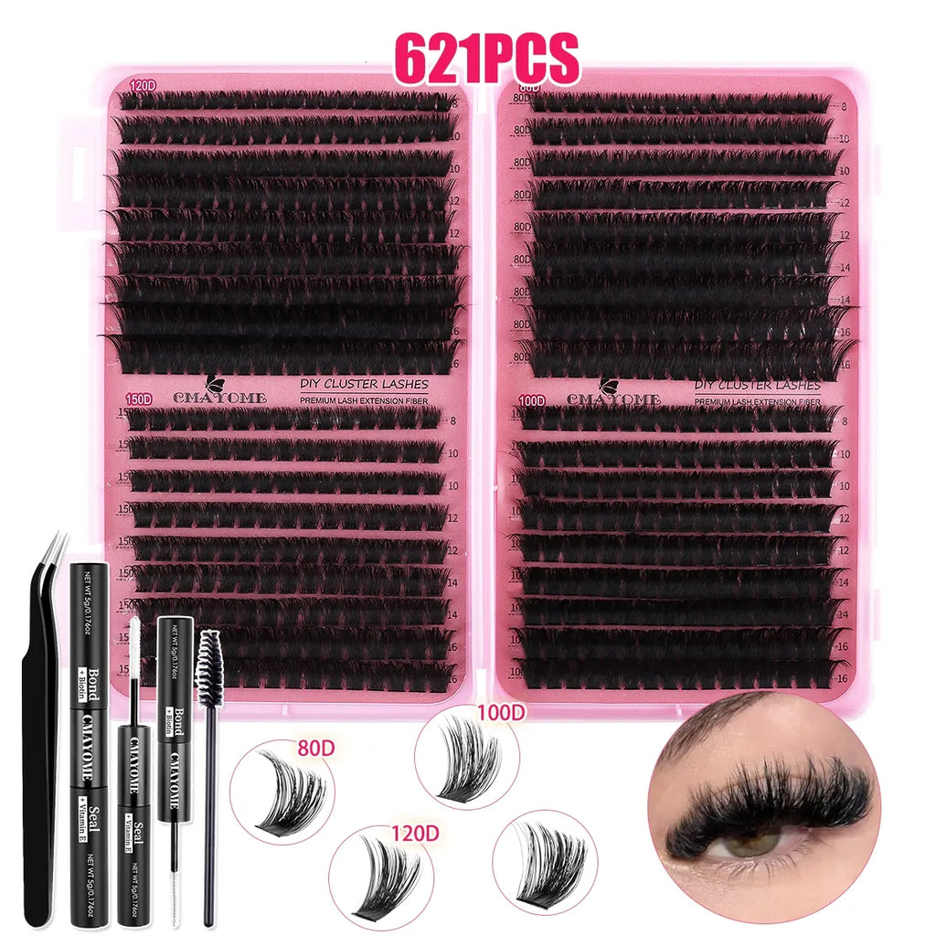DIY Volume Eyelash Cluster Set | D Curl Lashes 8mm–16mm