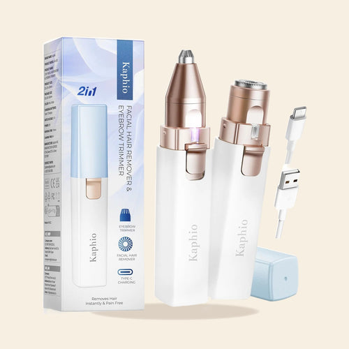 2-in-1 Rechargeable Facial & Eyebrow Hair Remover | LED Trimmer