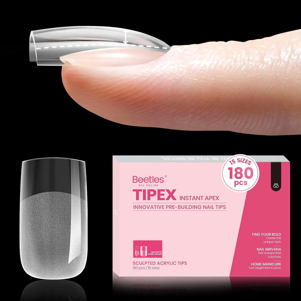 Beetles Tipex Instant Apex Nail Tips | Thick Nail Tips for Flat Nails