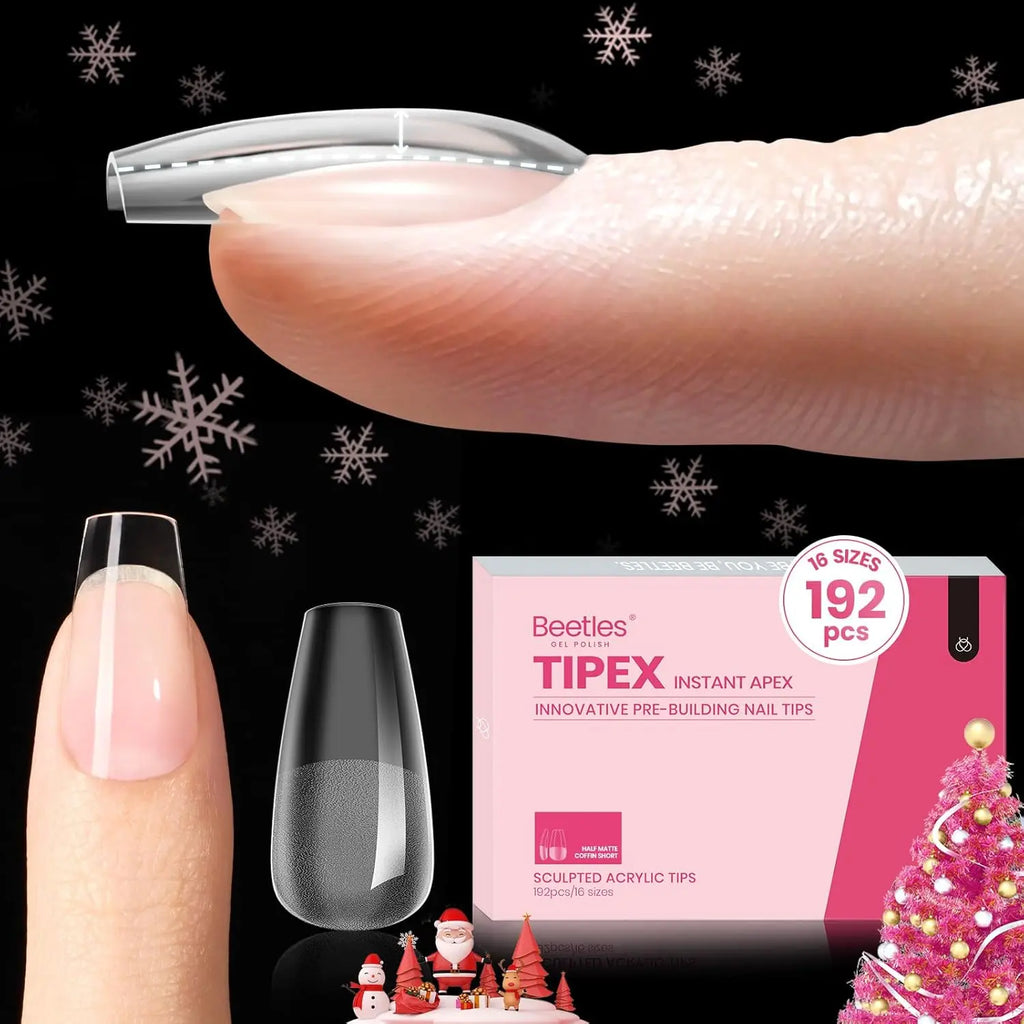 Beetles Tipex Instant Apex Nail Tips | Thick Nail Tips for Flat Nails