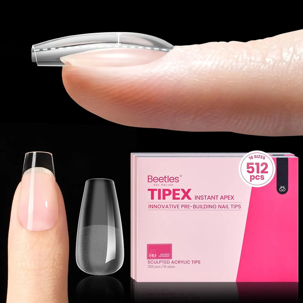 Beetles Tipex Instant Apex Nail Tips | Thick Nail Tips for Flat Nails
