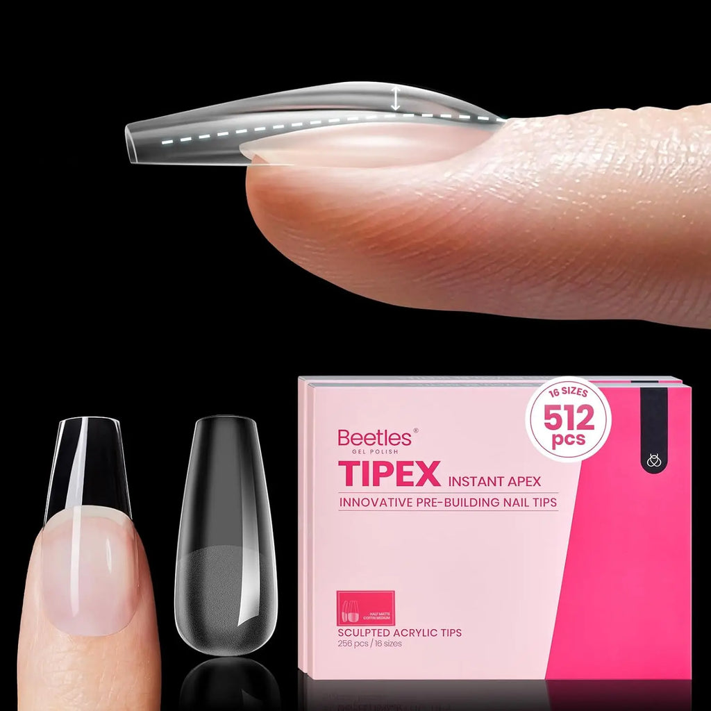 Beetles Tipex Instant Apex Nail Tips | Thick Nail Tips for Flat Nails