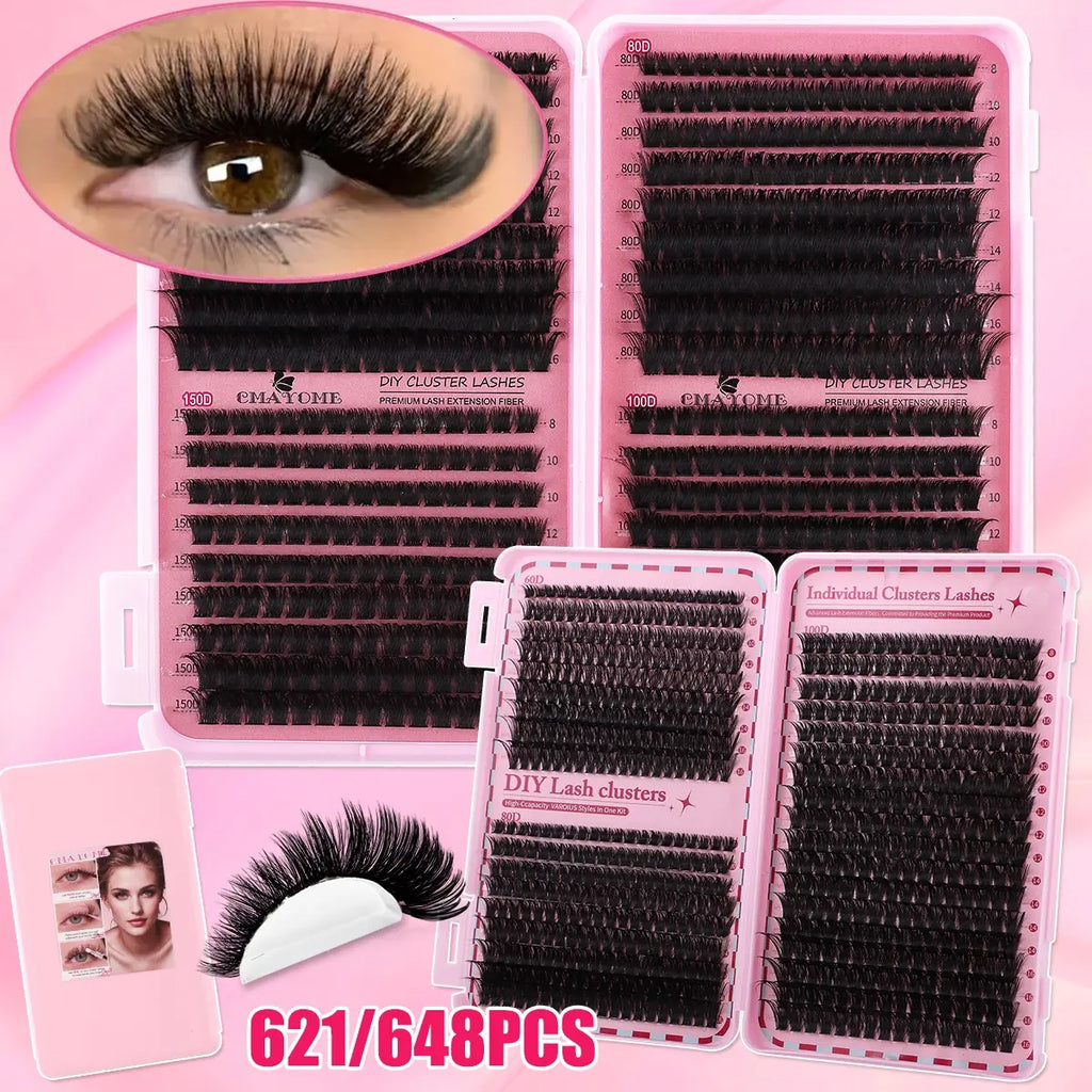 DIY Volume Eyelash Cluster Set | D Curl Lashes 8mm–16mm