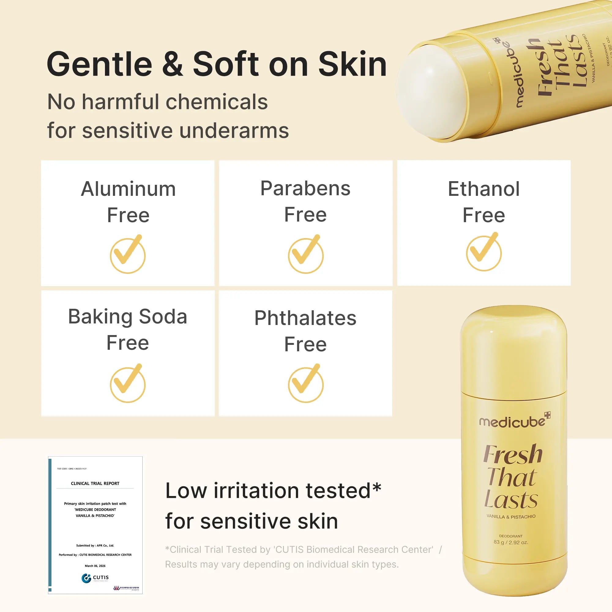 Medicube Vanilla & Pistachio Deodorant | Aluminum-Free Skincare Deodorant