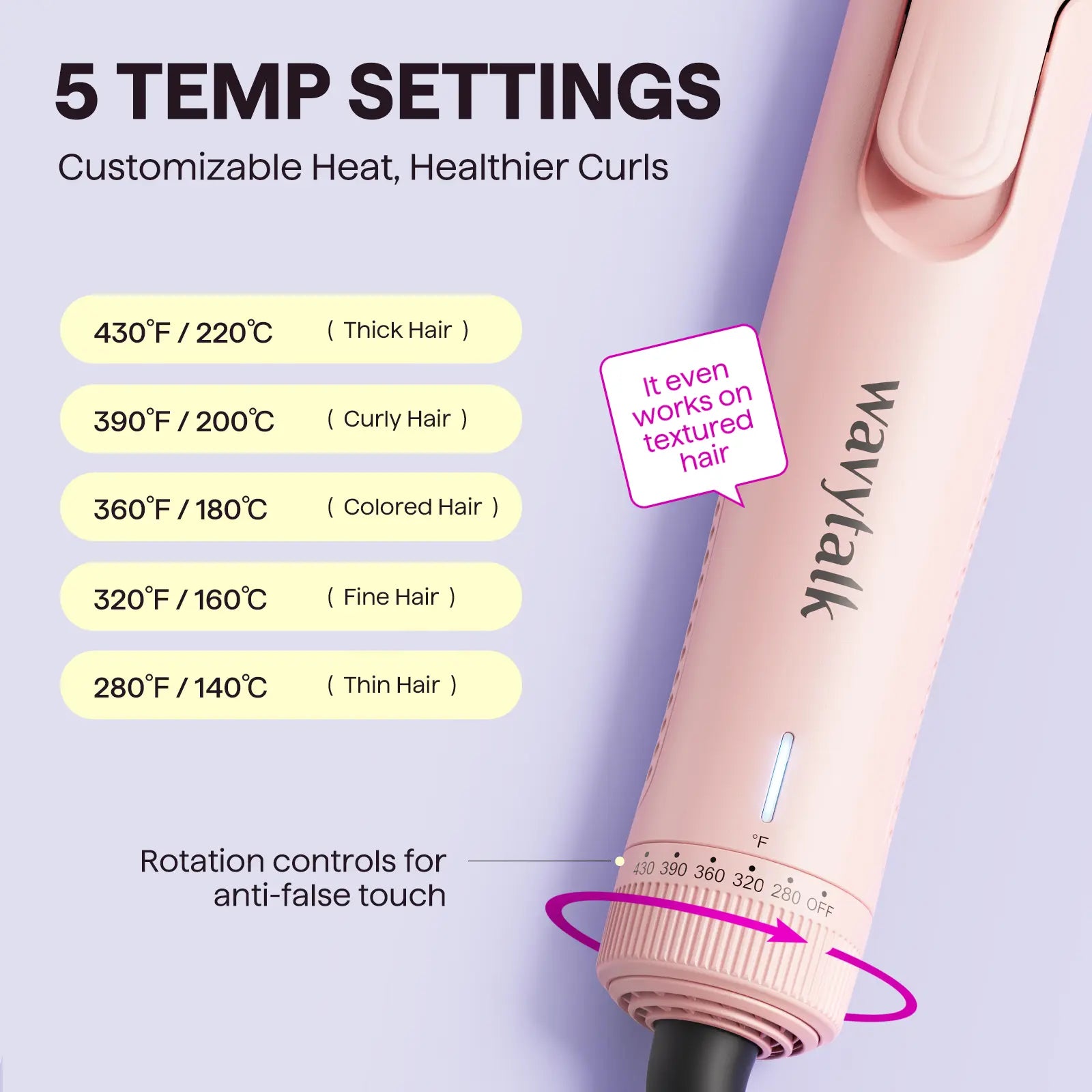 Wavytalk Whirlwind Curl | 360° Airflow Straightener & Curler
