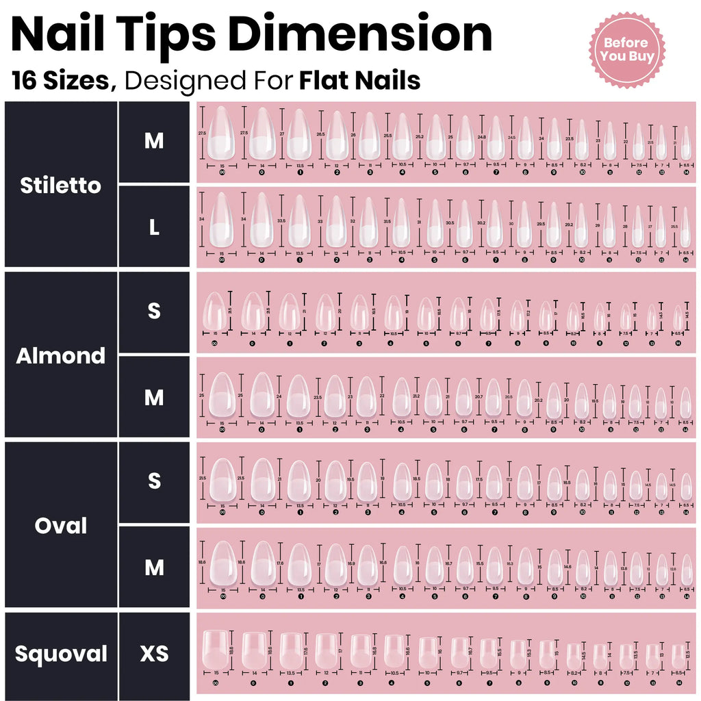 Beetles Tipex Instant Apex Nail Tips | Thick Nail Tips for Flat Nails