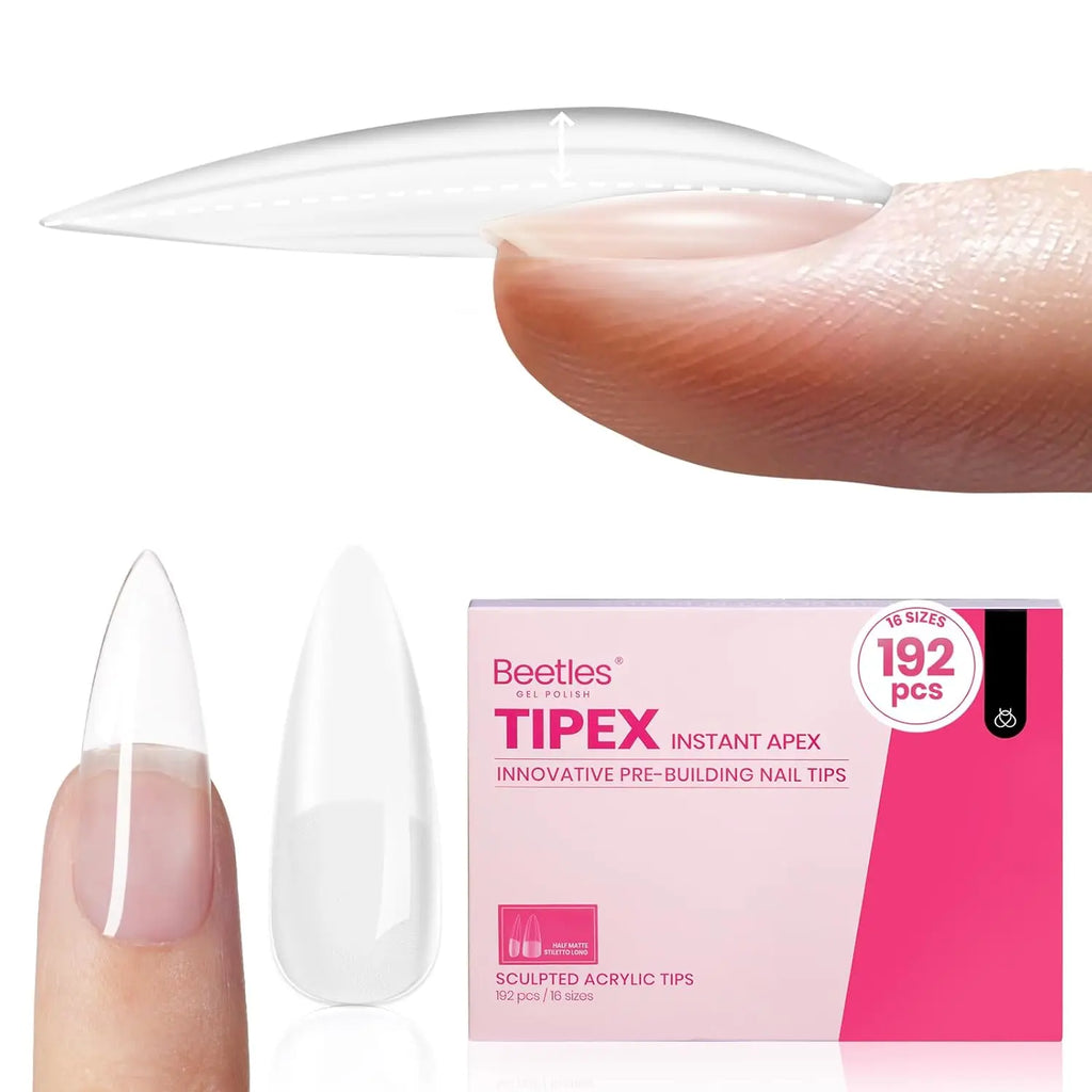 Beetles Tipex Instant Apex Nail Tips | Thick Nail Tips for Flat Nails