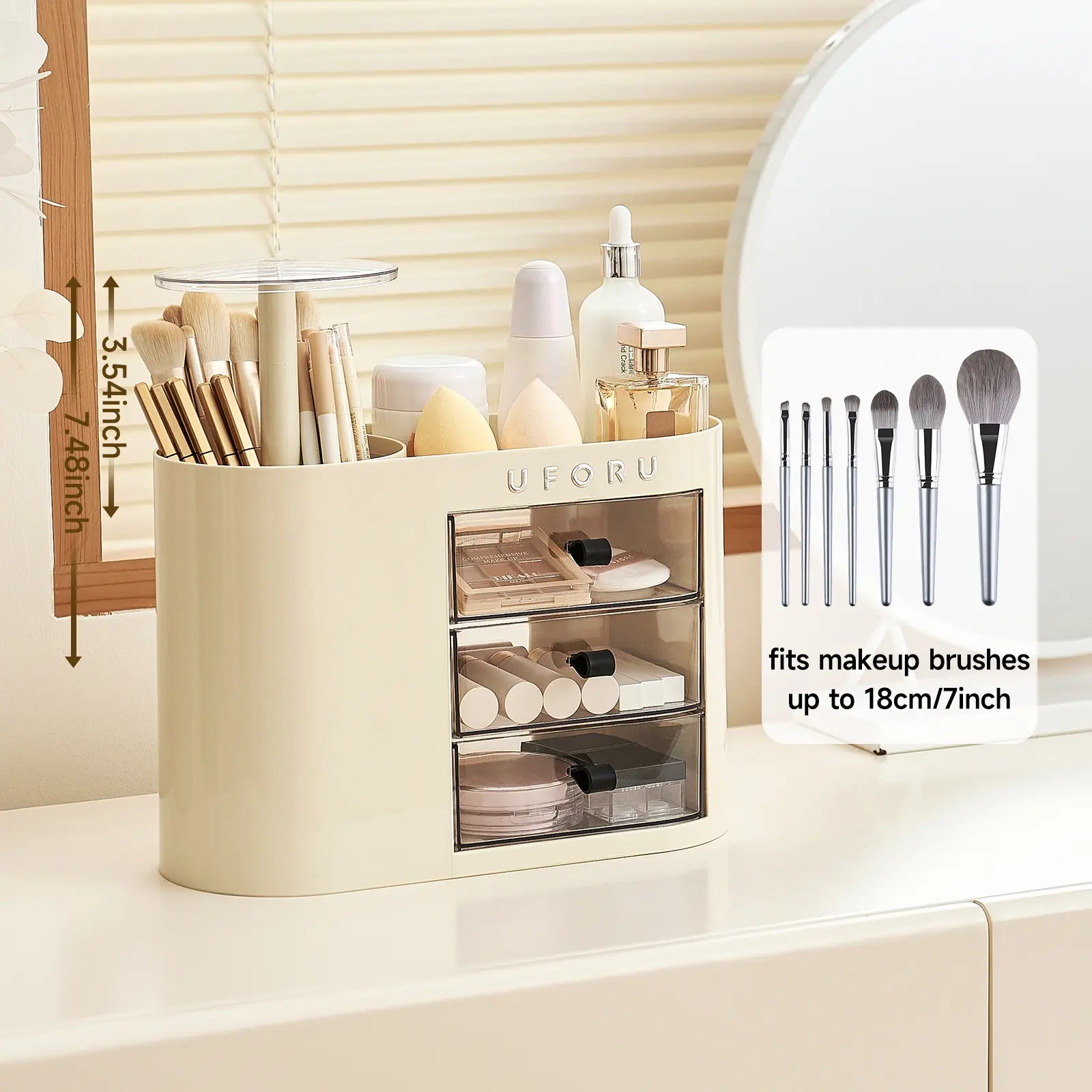 UFORU Makeup Organizer with Drawers | Vanity Cosmetic Storage