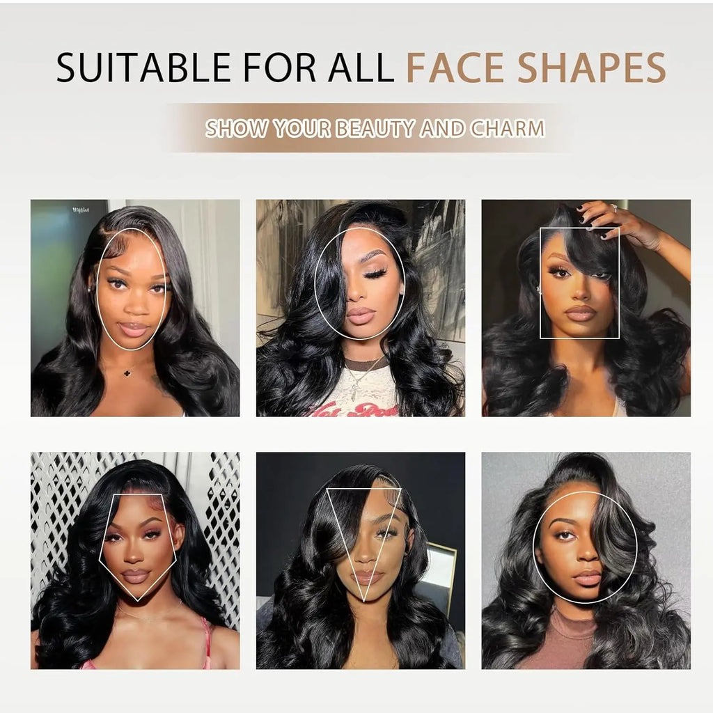Tuneful 13x6 Body Wave Lace Front Human Hair Wig — Pre-Plucked 180% Density HD Lace