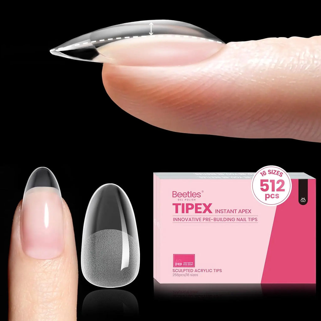 Beetles Tipex Instant Apex Nail Tips | Thick Nail Tips for Flat Nails