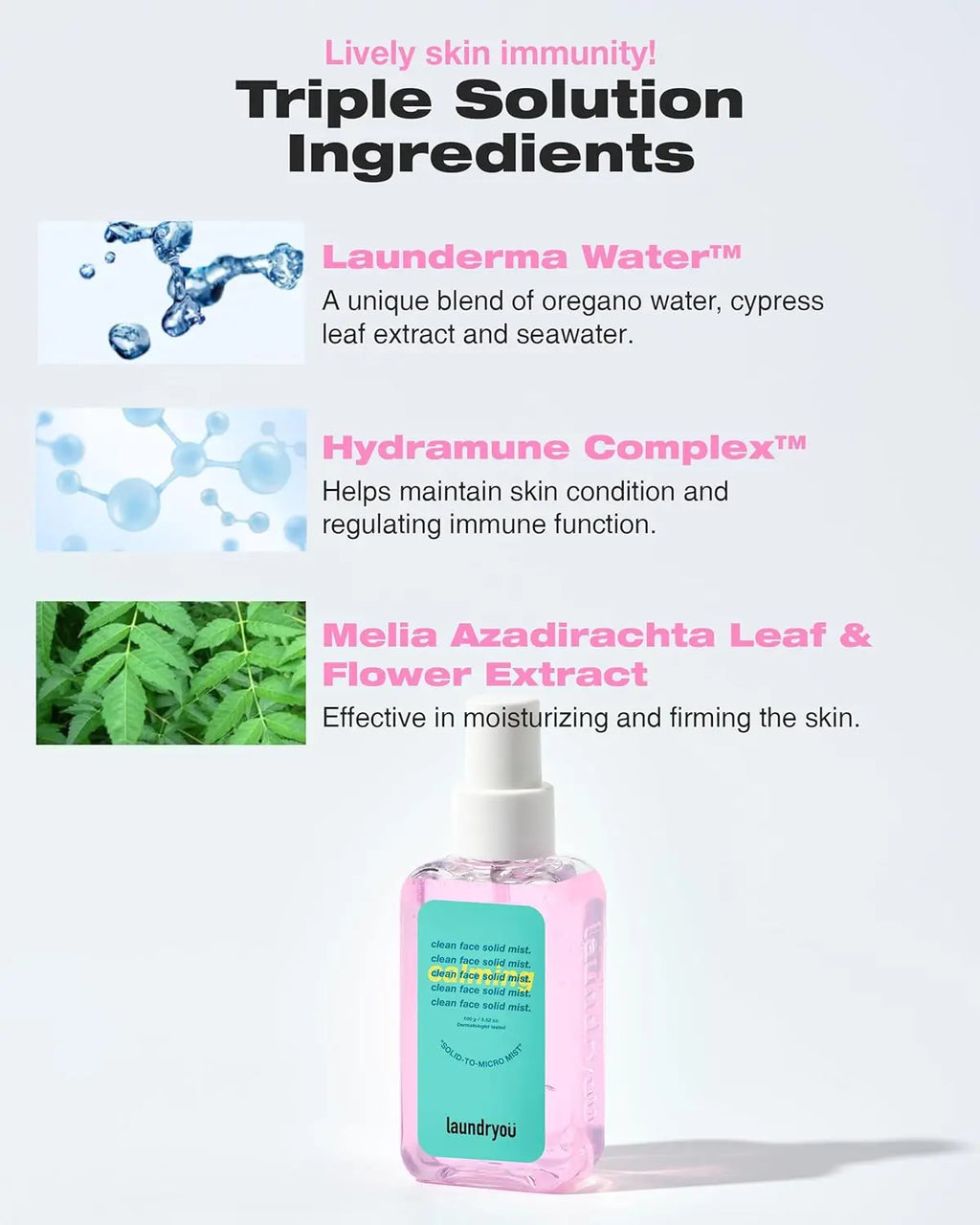 LAUNDRYOU Hydrating Jelly Mist — Probiotic Soothing Facial Spray for Dry Skin Barrier Support
