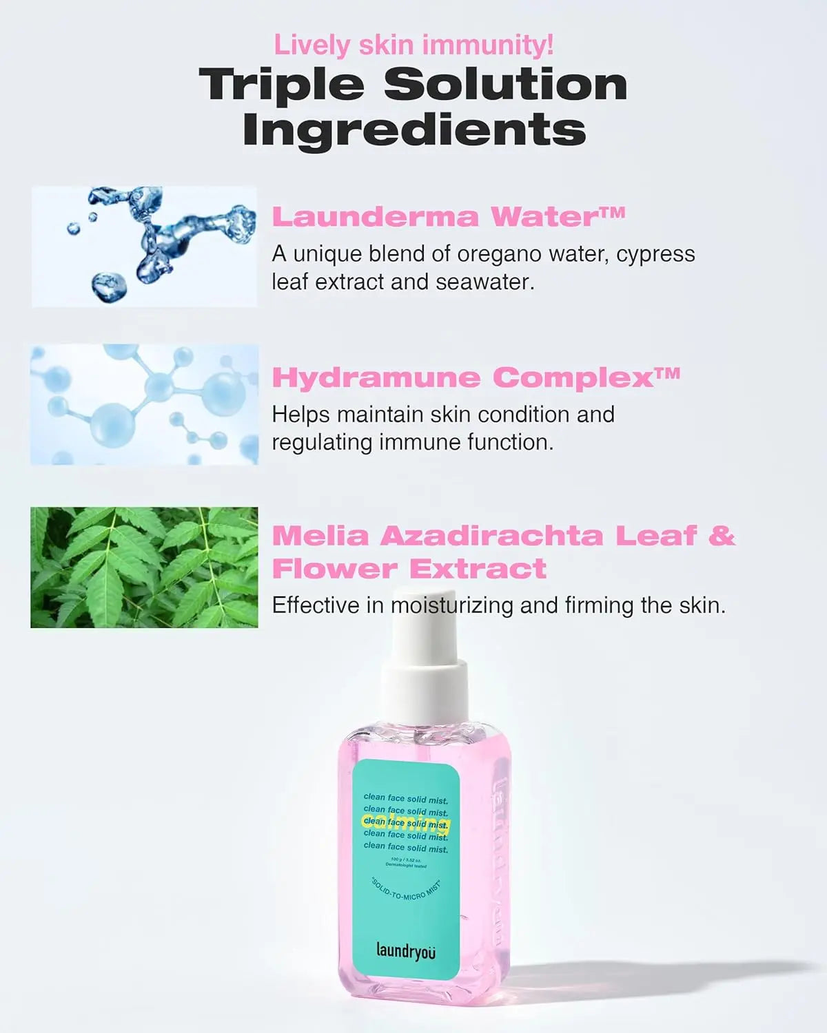 LAUNDRYOU Hydrating Jelly Mist — Probiotic Soothing Facial Spray for Dry Skin Barrier Support