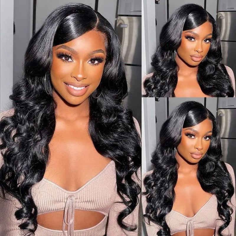 13x6 HD Lace Front Human Hair Wig | Natural Black Pre-Plucked Wig