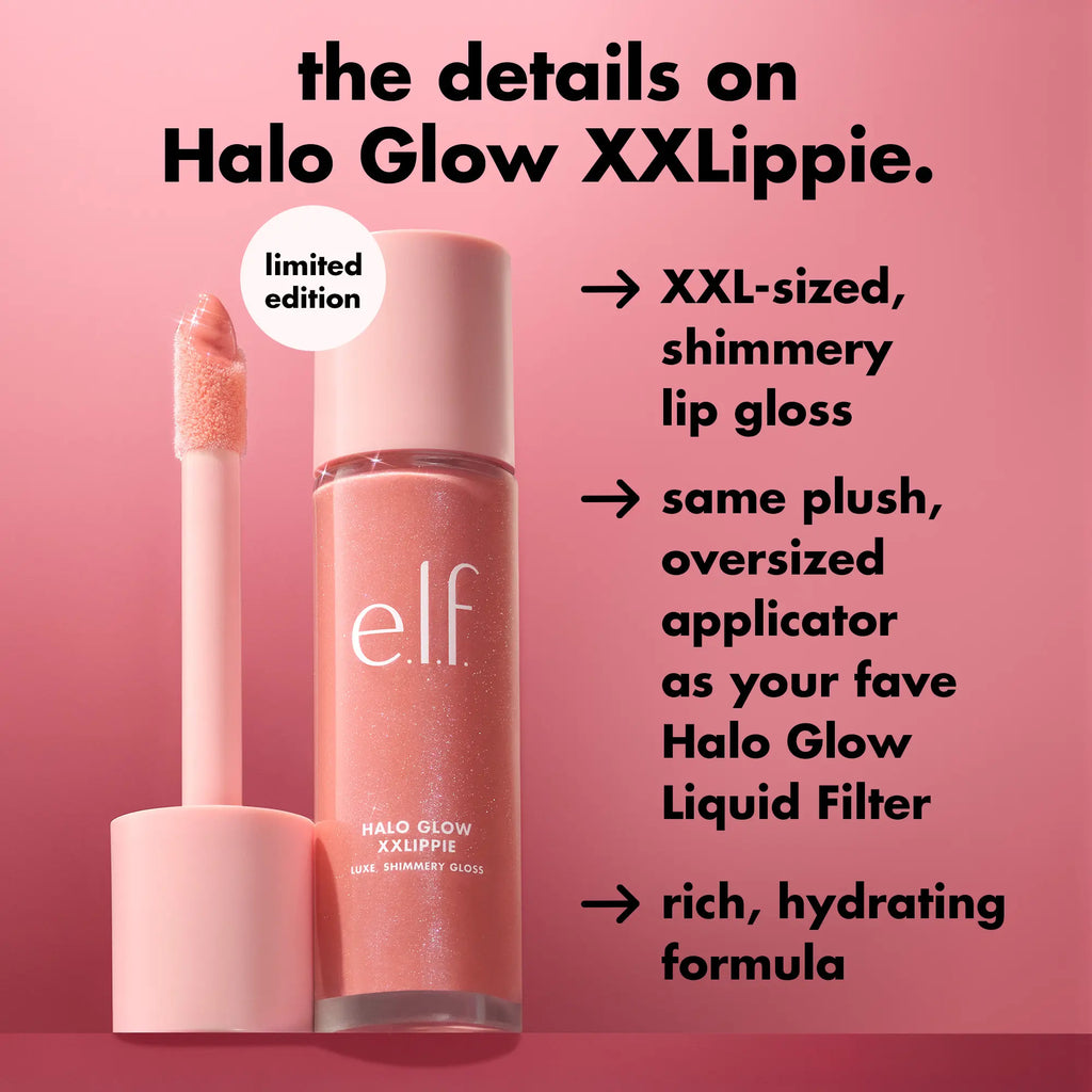 e.l.f. Halo Glow XXLippie Lip Gloss | Jumbo Pink Shimmer Gloss