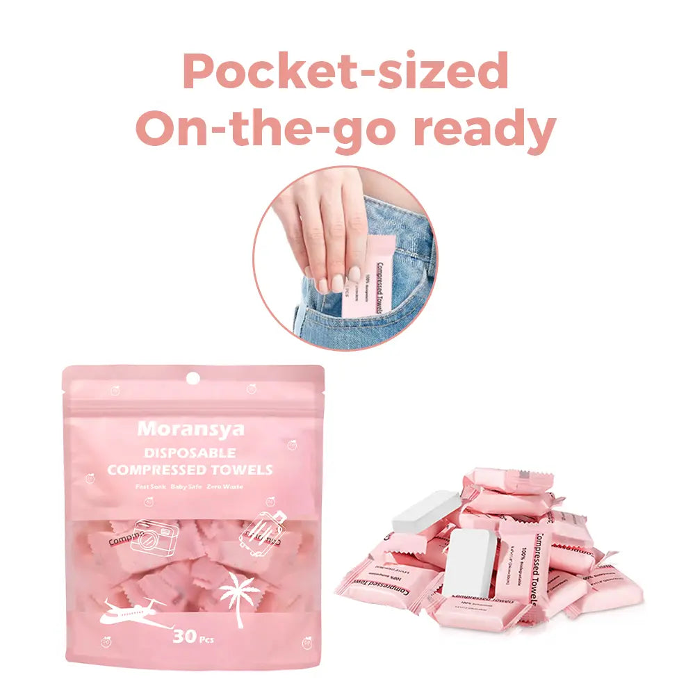 Disposable Compressed Towel Tablets 30Pcs | Portable Face Towels