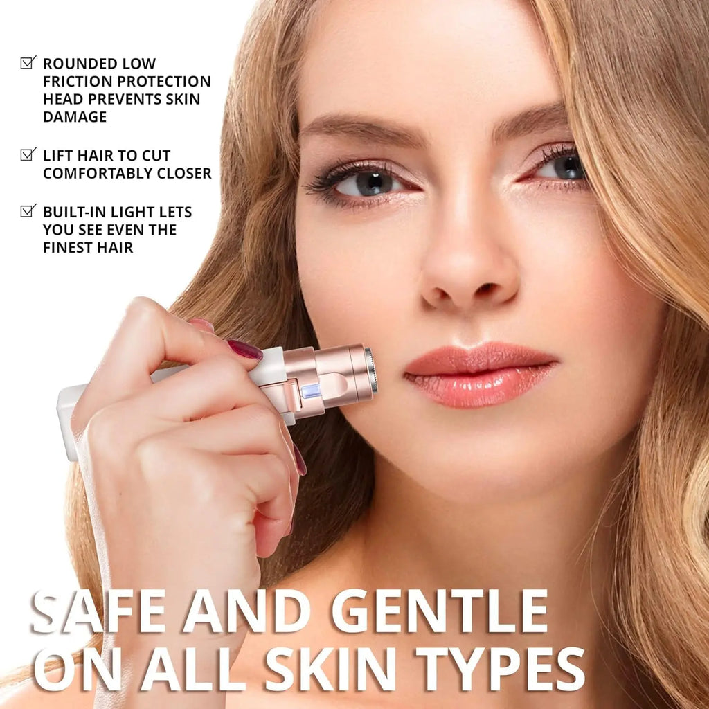 2-in-1 Rechargeable Facial & Eyebrow Hair Remover | LED Trimmer