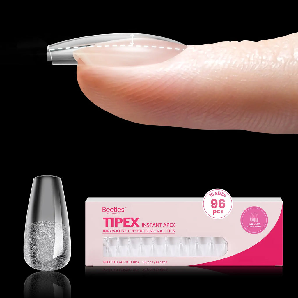 Beetles Tipex Instant Apex Nail Tips | Thick Nail Tips for Flat Nails