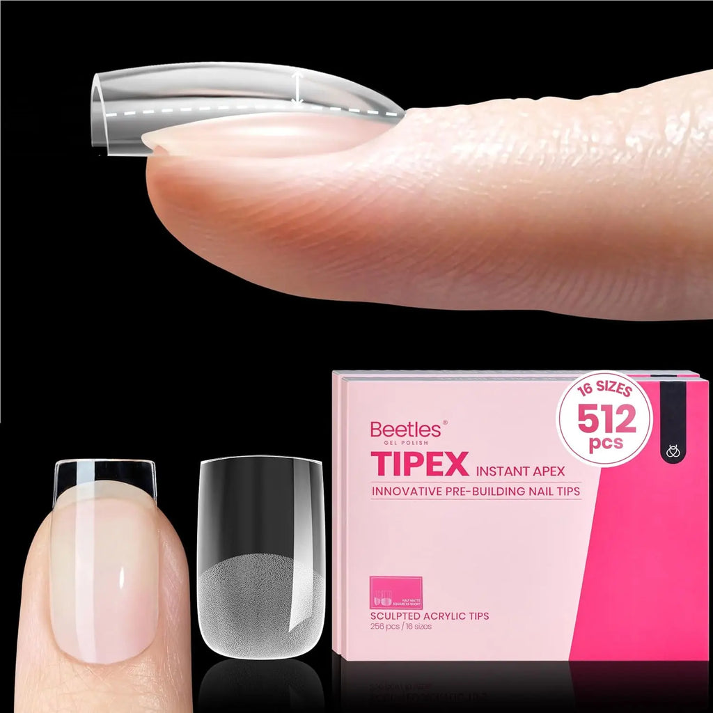 Beetles Tipex Instant Apex Nail Tips | Thick Nail Tips for Flat Nails