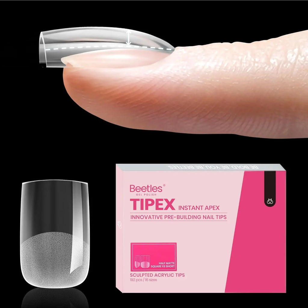 Beetles Tipex Instant Apex Nail Tips | Thick Nail Tips for Flat Nails