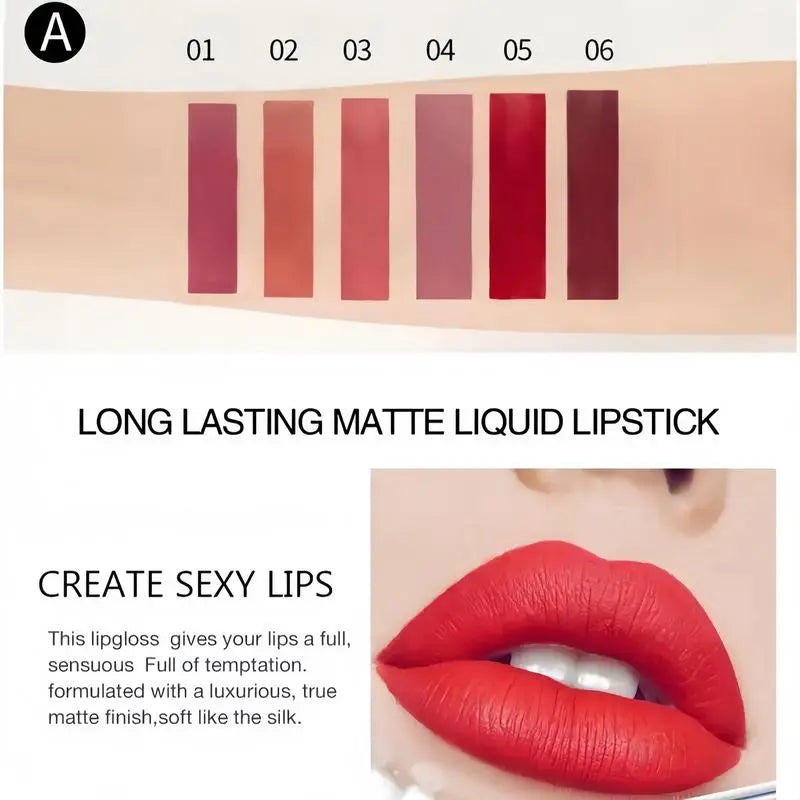 Handaiyan 6-Piece Matte Lip Stain Set | Long-Lasting Lipstick Kit