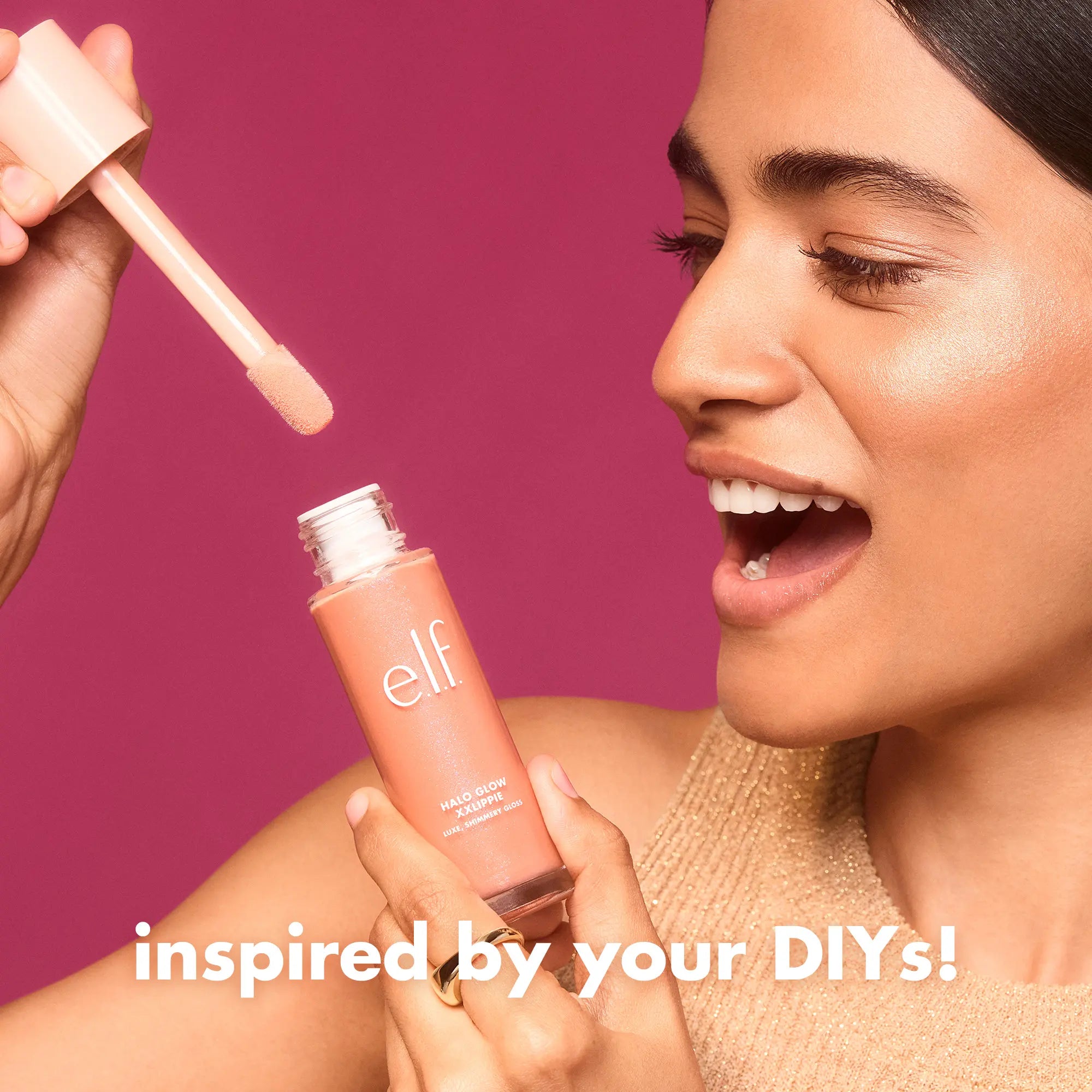 e.l.f. Halo Glow XXLippie Lip Gloss | Jumbo Pink Shimmer Gloss