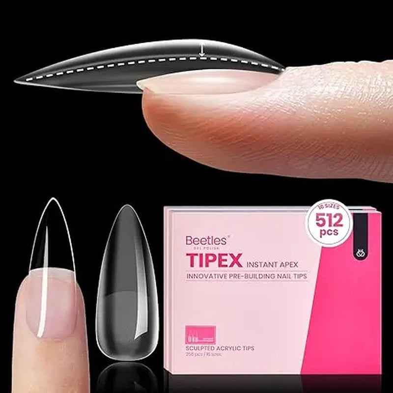 Beetles Tipex Instant Apex Nail Tips | Thick Nail Tips for Flat Nails