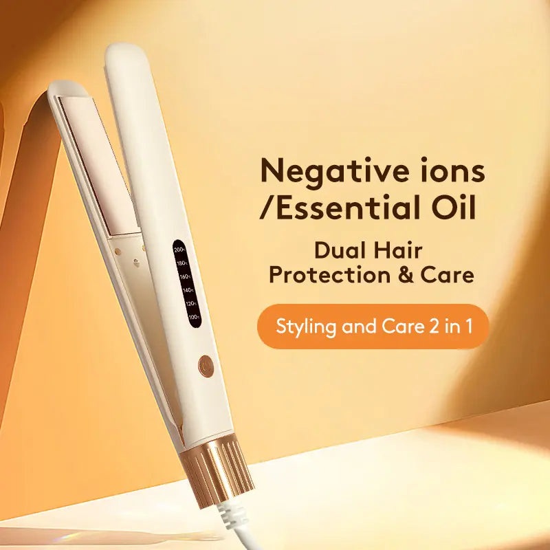 2-in-1 Flat Iron Hair Straightener & Curler | 1 Inch Ionic Styling Tool