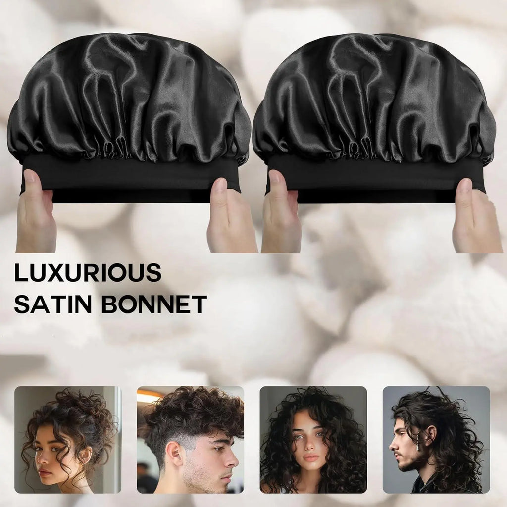 Satin Sleep Bonnet for Natural & Curly Hair | Adjustable Hair Cap