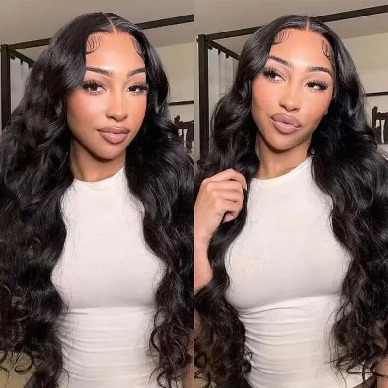 13x6 HD Lace Front Human Hair Wig | Natural Black Pre-Plucked Wig