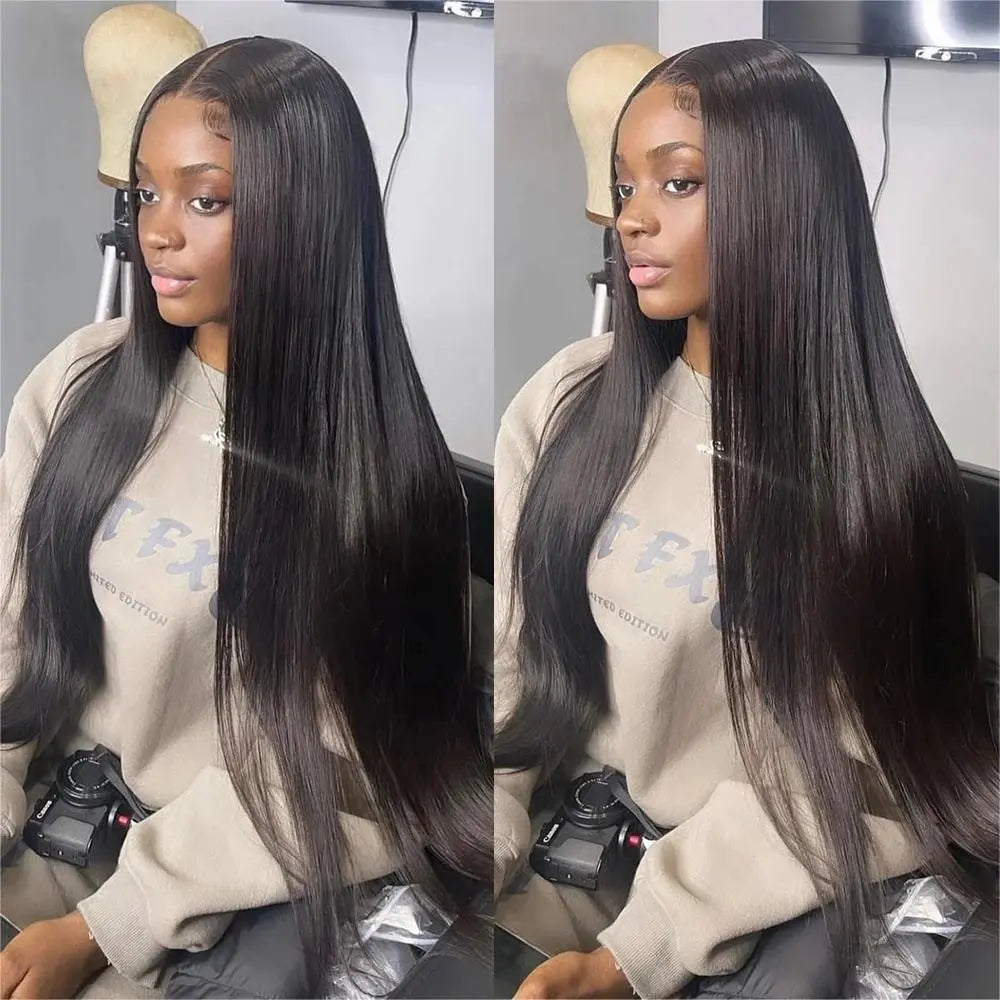 13x6 HD Lace Front Human Hair Wig | Natural Black Pre-Plucked Wig