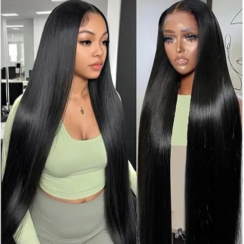 13x6 HD Lace Front Human Hair Wig | Natural Black Pre-Plucked Wig