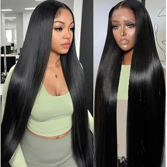 13x6 HD Lace Front Human Hair Wig | Natural Black Pre-Plucked Wig