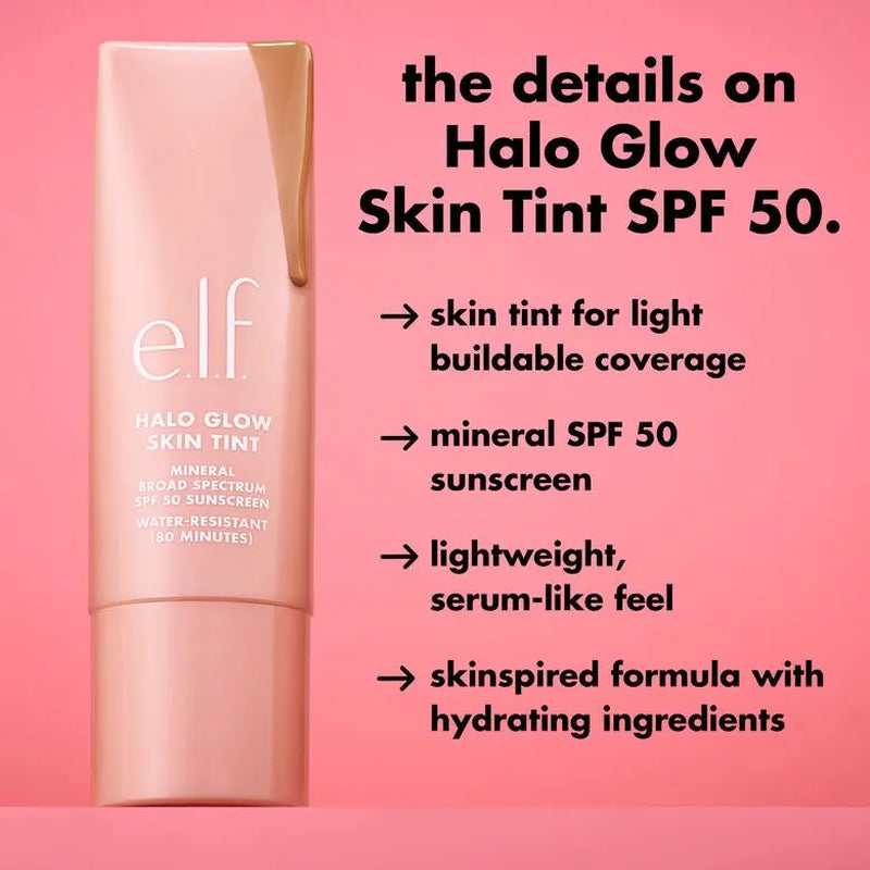 e.l.f. Halo Glow Skin Tint SPF 50 | Hydrating Mineral Skin Tint