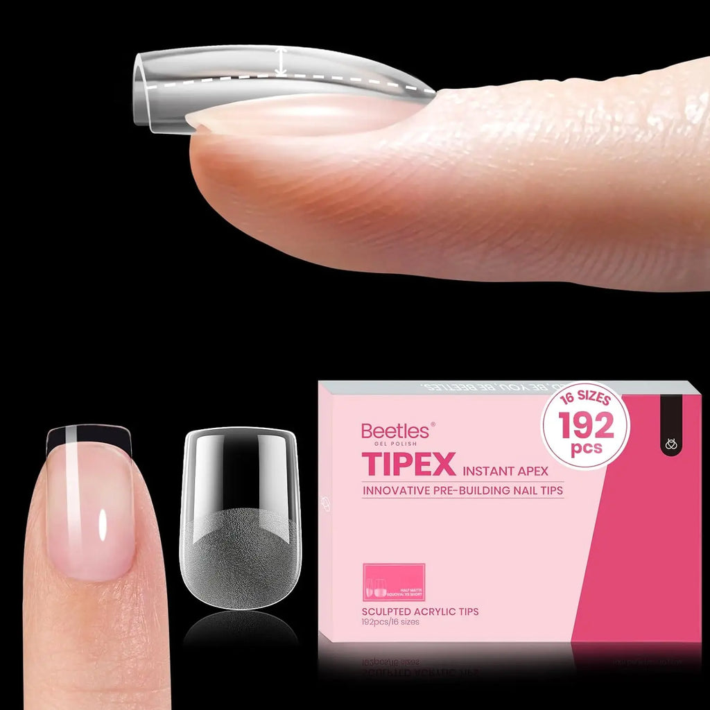 Beetles Tipex Instant Apex Nail Tips | Thick Nail Tips for Flat Nails
