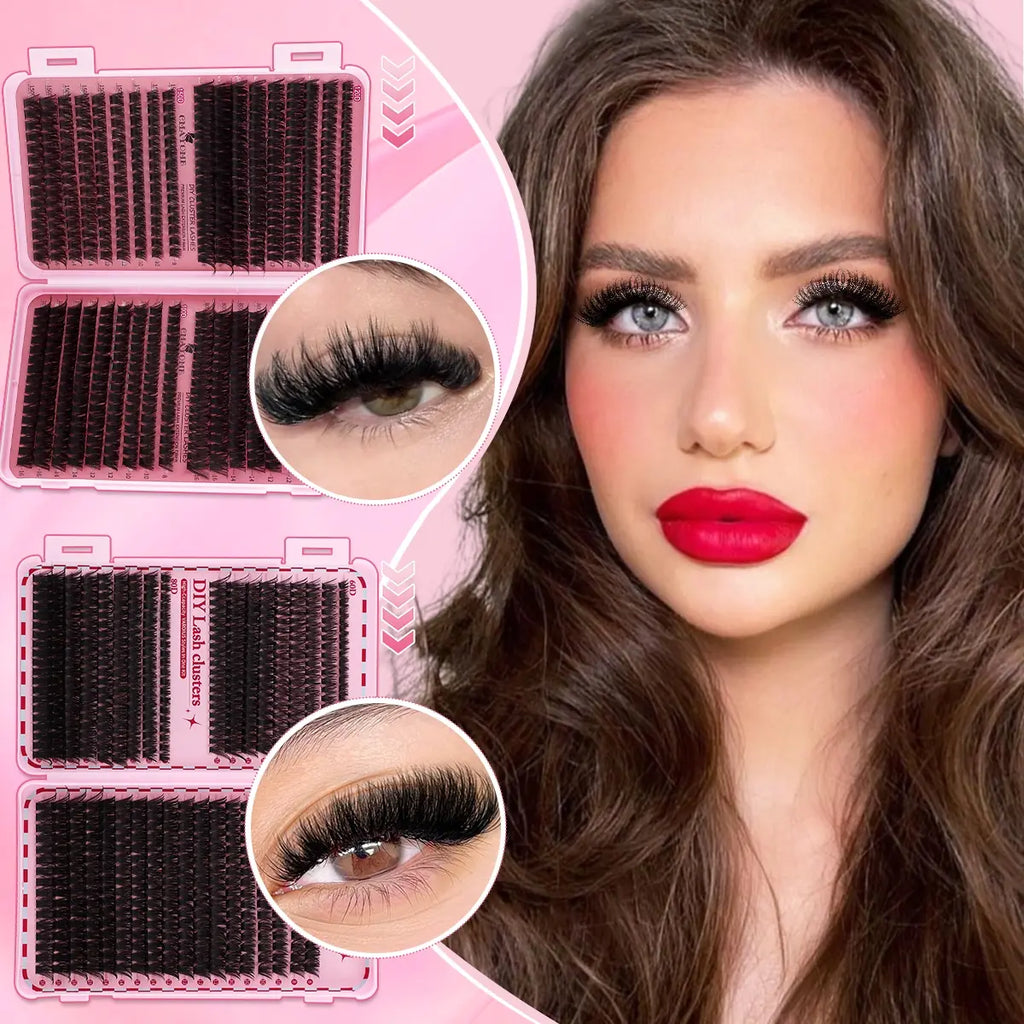 DIY Volume Eyelash Cluster Set | D Curl Lashes 8mm–16mm