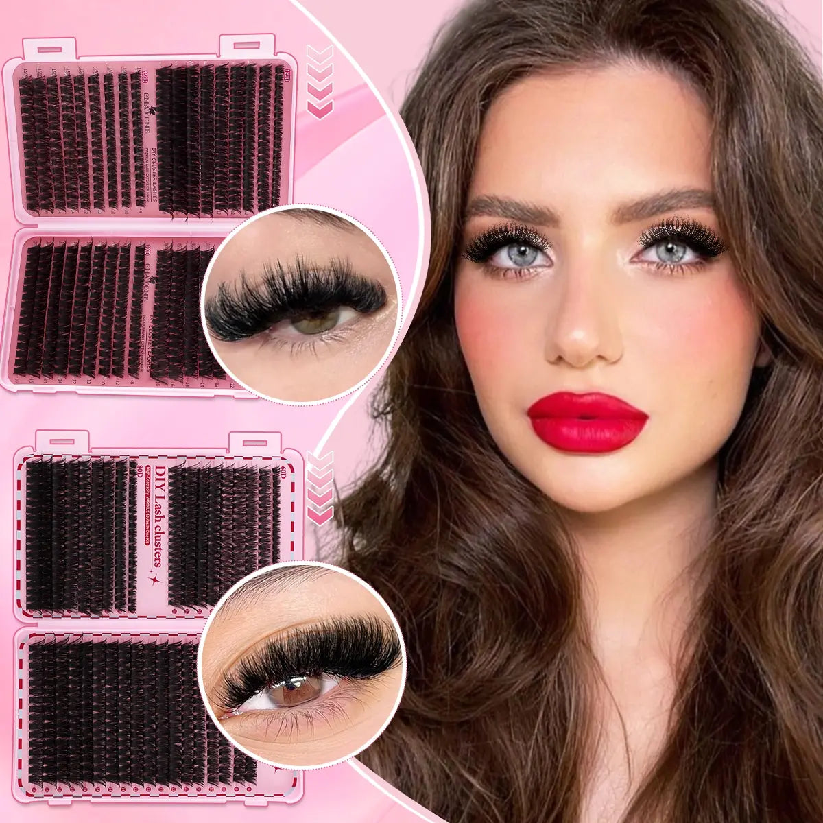 DIY Volume Eyelash Cluster Set | D Curl Lashes 8mm–16mm