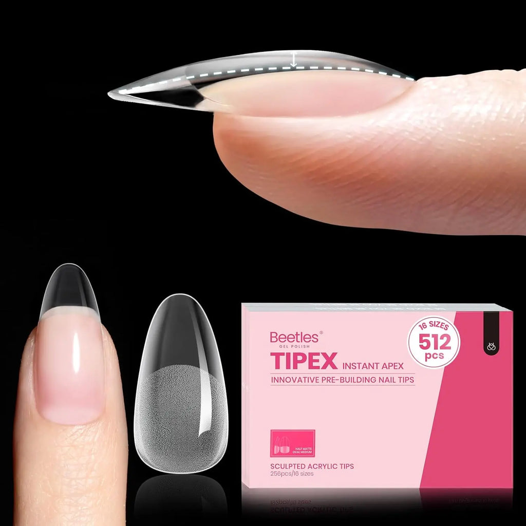 Beetles Tipex Instant Apex Nail Tips | Thick Nail Tips for Flat Nails
