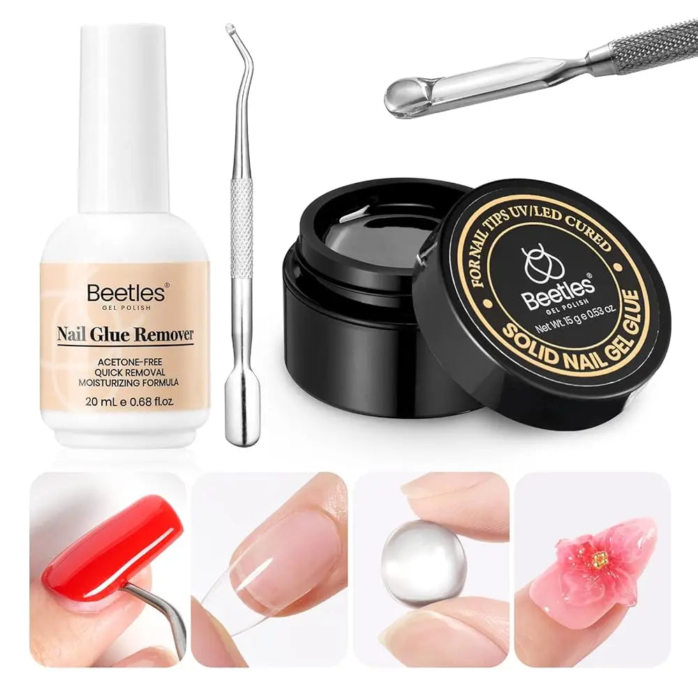 Beetles Tipex Instant Apex Nail Tips | Thick Nail Tips for Flat Nails