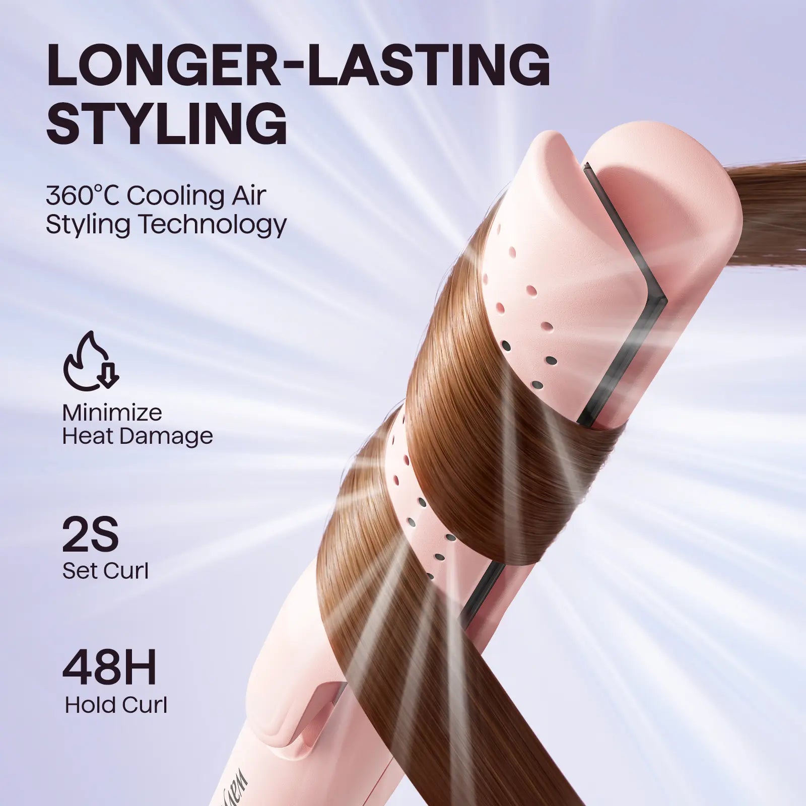 Wavytalk Whirlwind Curl | 360° Airflow Straightener & Curler