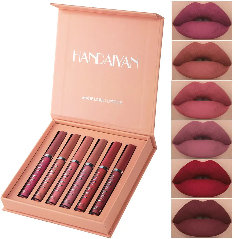 Handaiyan 6-Piece Matte Lip Stain Set | Long-Lasting Lipstick Kit