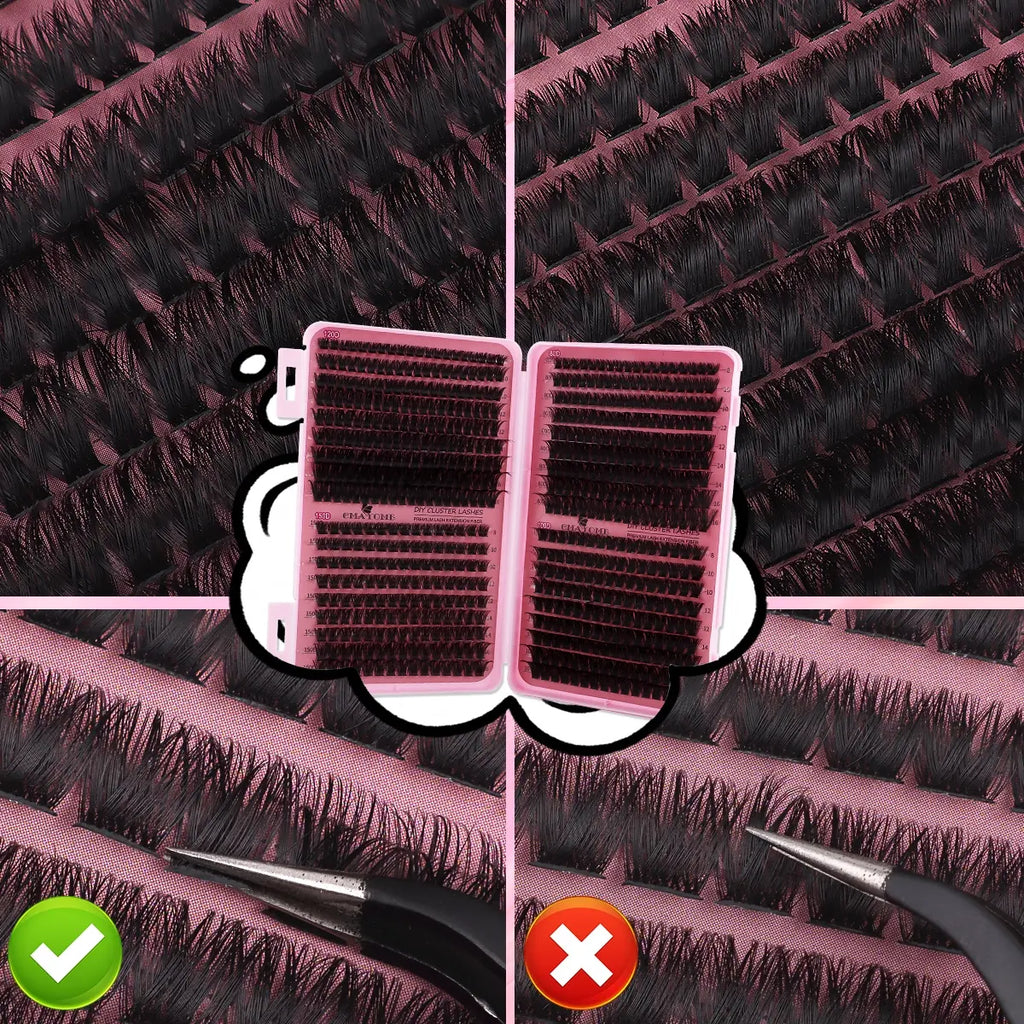 DIY Volume Eyelash Cluster Set | D Curl Lashes 8mm–16mm