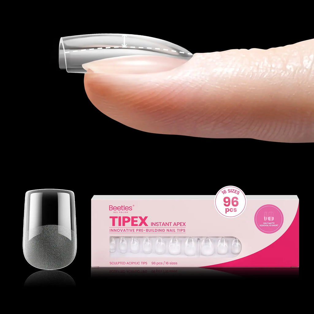 Beetles Tipex Instant Apex Nail Tips | Thick Nail Tips for Flat Nails