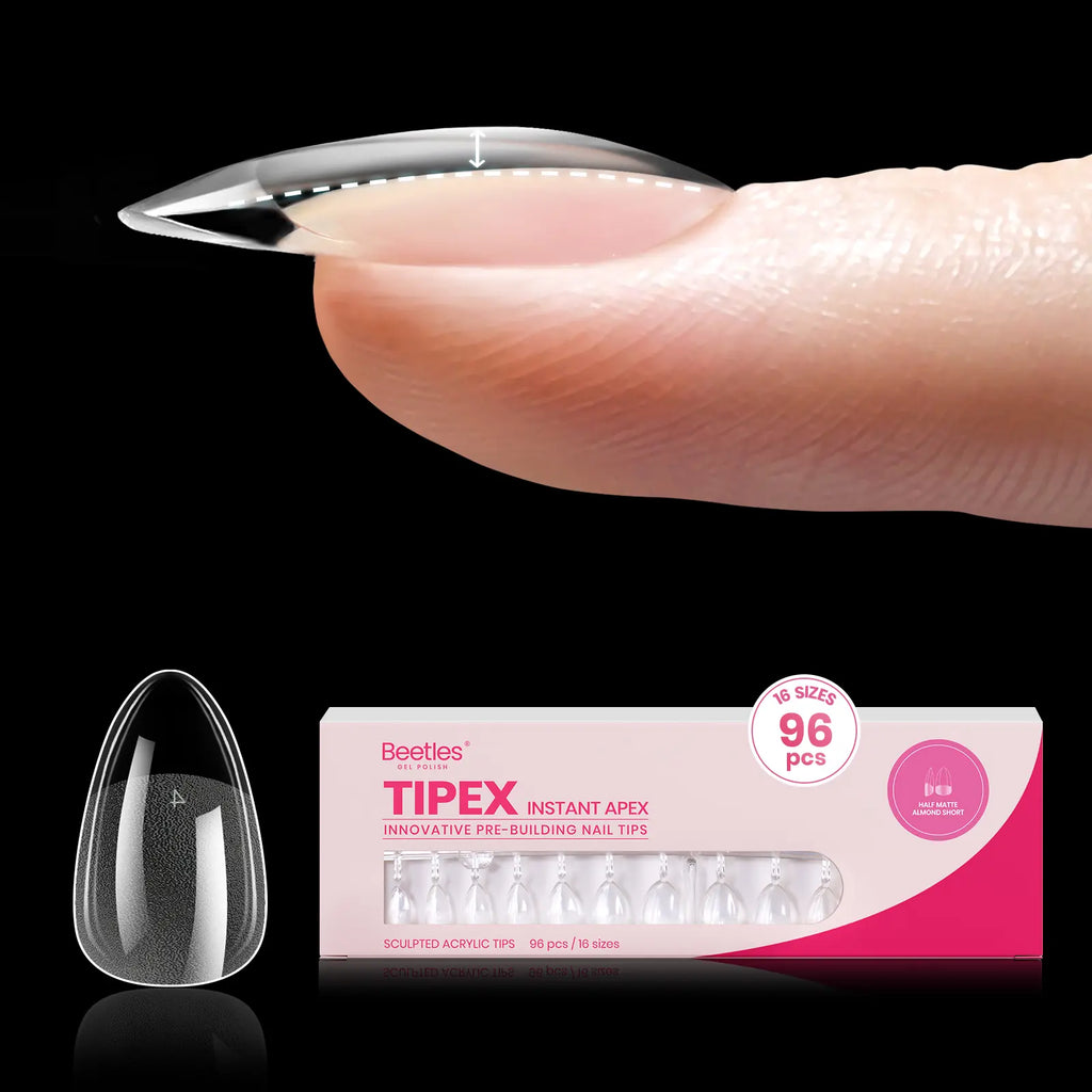 Beetles Tipex Instant Apex Nail Tips | Thick Nail Tips for Flat Nails