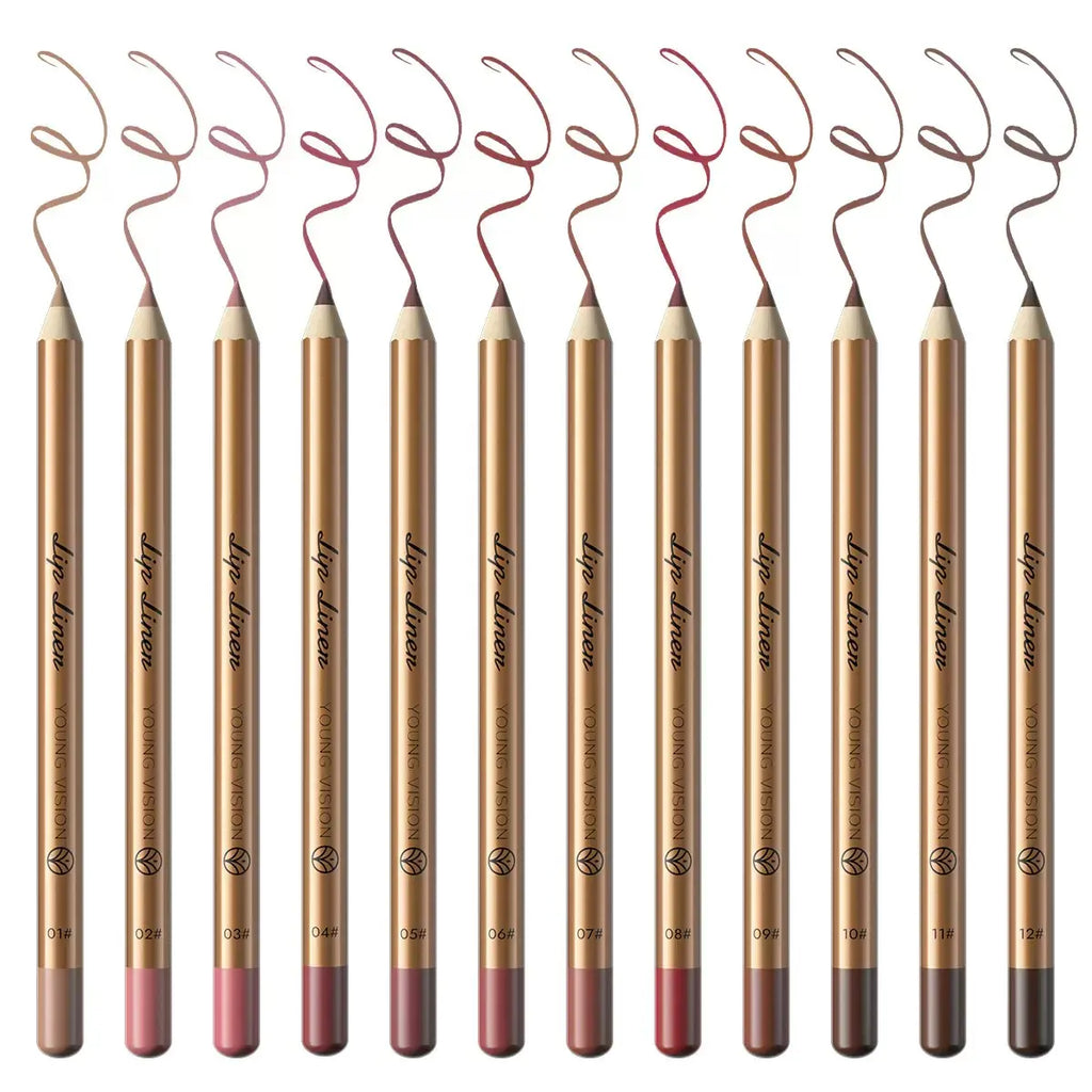 12-Piece Matte Lip Liner Pencil Set | Long-Lasting Lip Makeup Kit