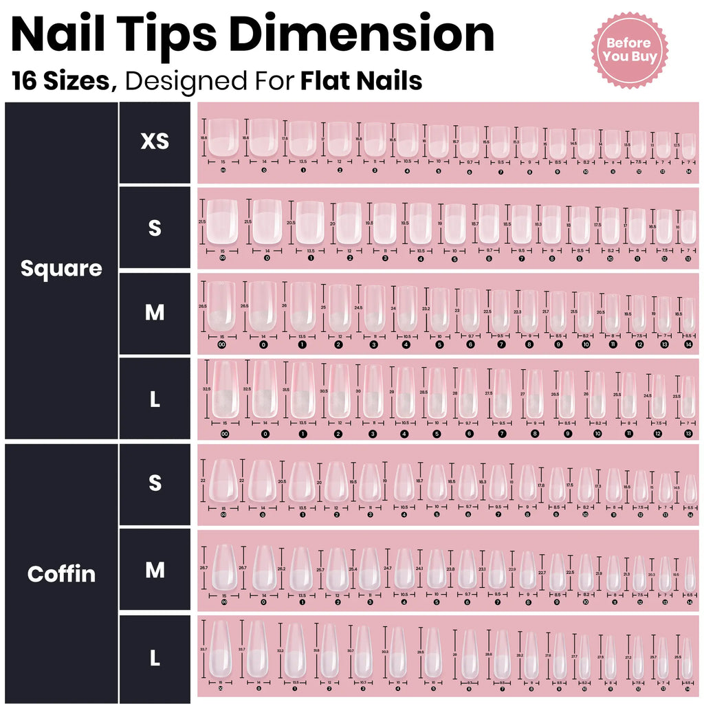 Beetles Tipex Instant Apex Nail Tips | Thick Nail Tips for Flat Nails