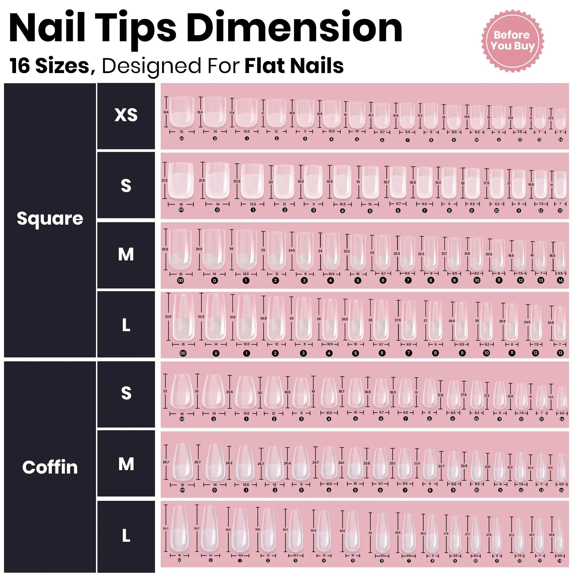 Beetles Tipex Instant Apex Nail Tips | Thick Nail Tips for Flat Nails
